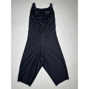 Marena Recovery Compression Bodysuit Post Surgery Open Crotch Thigh Black Medium